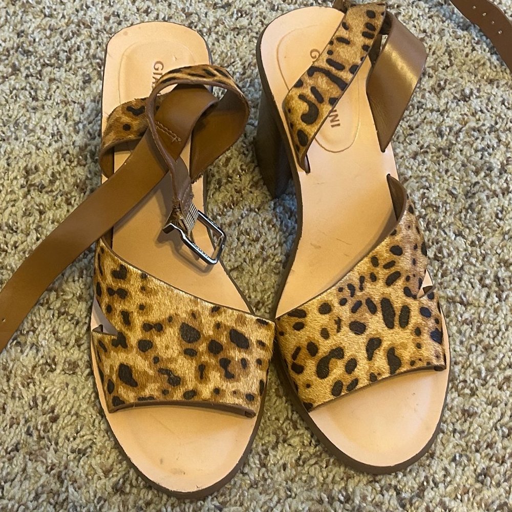 Cheetah Fur Gianni Bini Block Heels